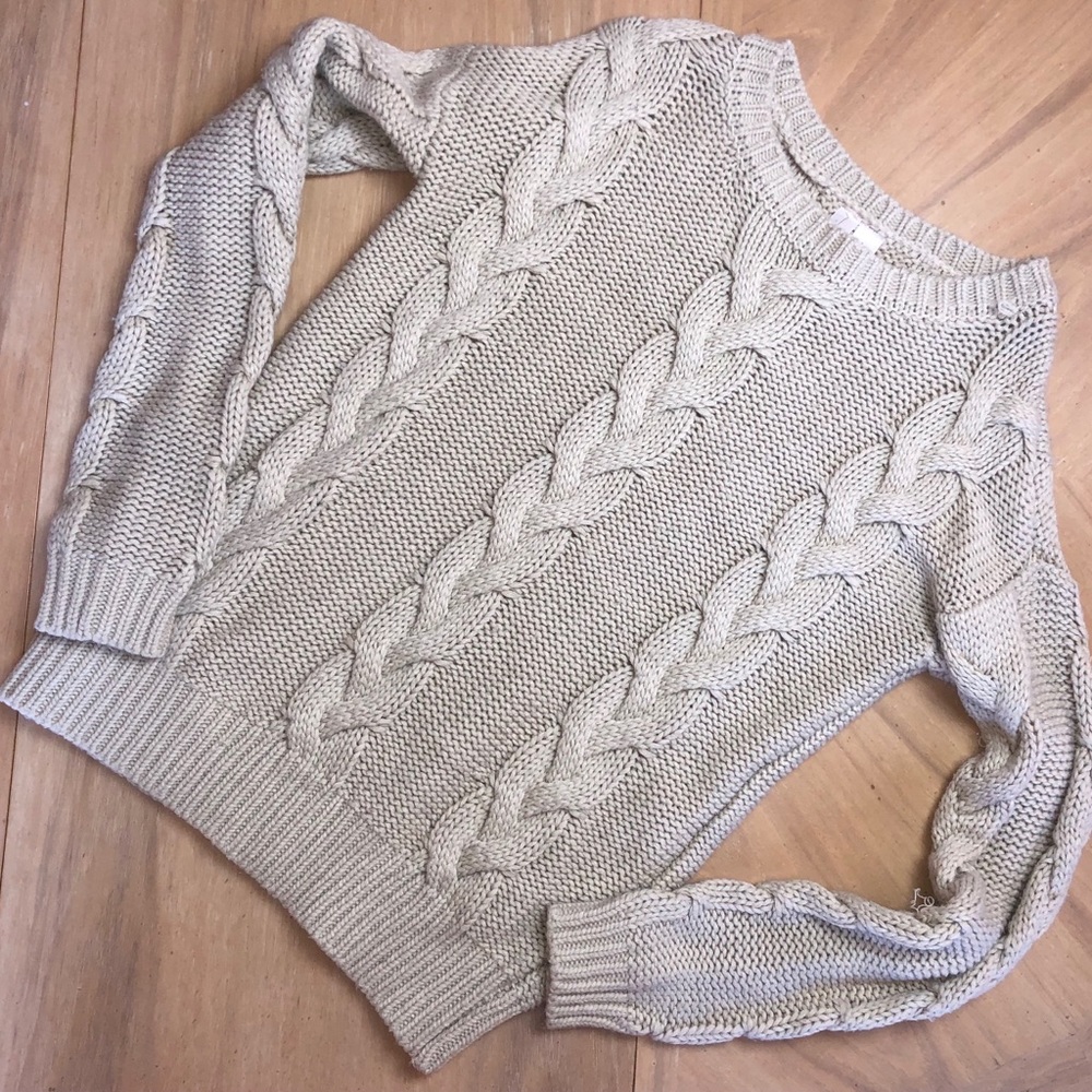 Forever 21 Beige Cable Knit Sweater